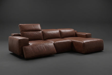 Valentina Distressed Leather Recliner Sectional Sofa