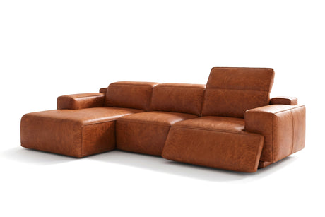 Valentina Distressed Leather Recliner Sectional Sofa