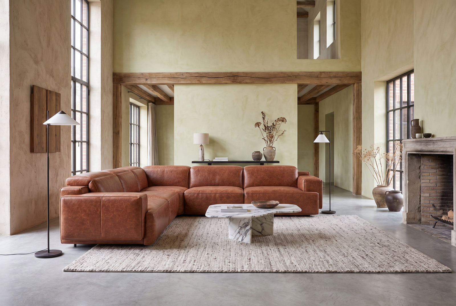 Distressed leather glowing in natural light