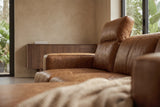 Valentina Distressed Leather Recliner Sectional Sofa