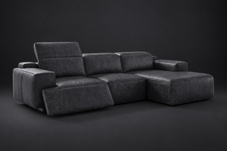 Valentina Distressed Leather Recliner Sectional Sofa