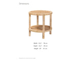 Valsinni Rattan Round Two-Tier Side Table dimensions: 23.2 in wide, 23.2 in deep, 24.0 in high