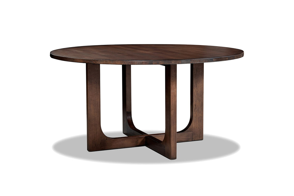 Verbicaro 60-Inch Round Reclaimed Pine Dining Table on a white background