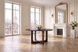 Verbicaro 60-Inch Round Reclaimed Pine Dining Table in a Paris salon