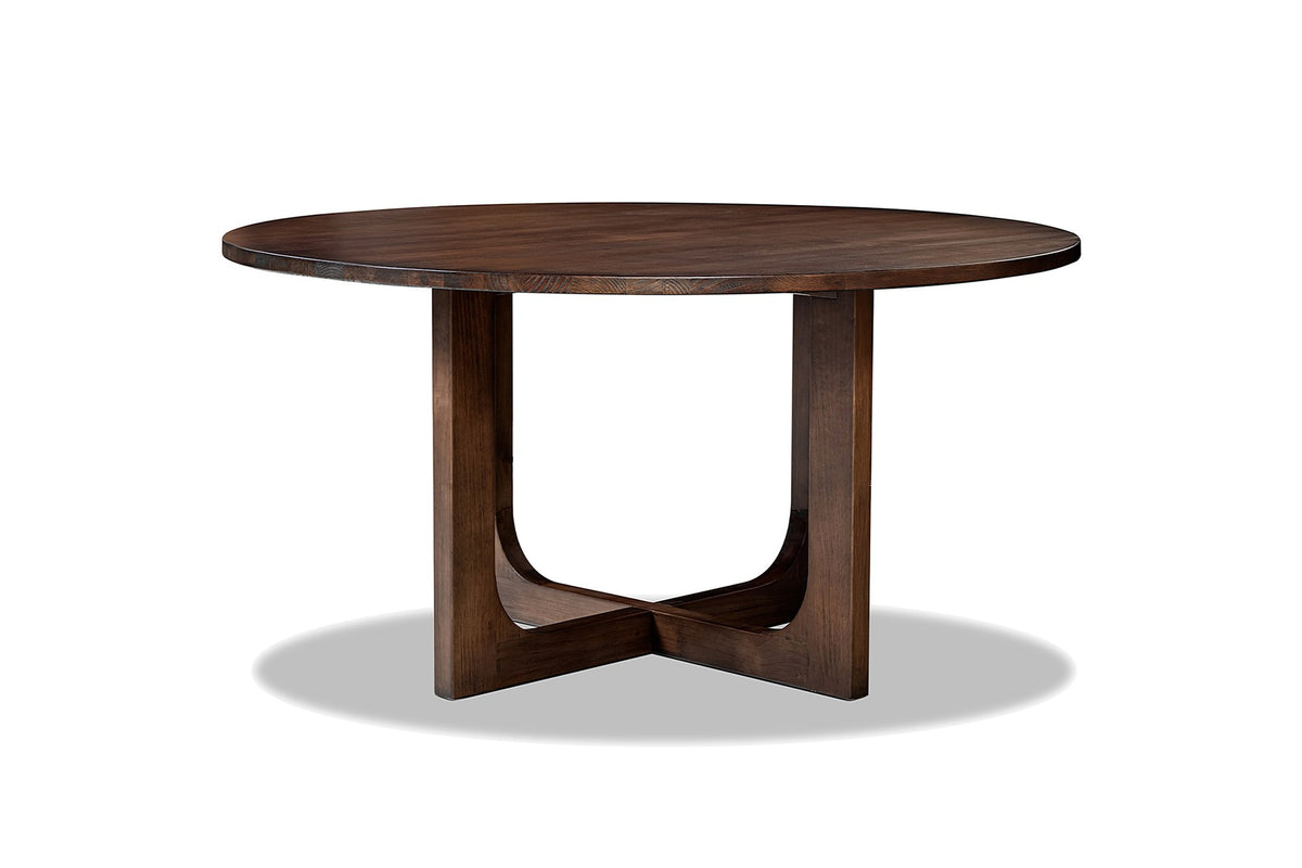 Verbicaro 60-Inch Round Reclaimed Pine Dining Table, side view