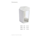 Vitozza White Marble Hexagon Side Table dimensions: 12.6 in wide, 10.9 in deep, 15.7 in high