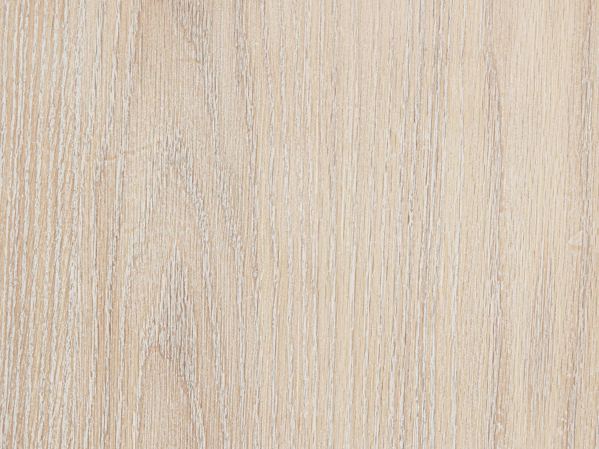 Close-up of the Vittorio 62-Inch Washed Oak 6-Drawer Dresser: the washed oak grain with limed pores