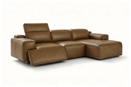Valentina Distressed Leather Recliner Sectional Sofa
