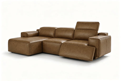 Valentina Distressed Leather Recliner Sectional Sofa