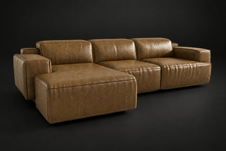 Valentina Distressed Leather Recliner Sectional Sofa