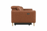 Elodie Distressed Italian Aniline Leather Dual Recliner Sofa