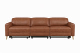 Elodie Distressed Italian Aniline Leather Dual Recliner Sofa
