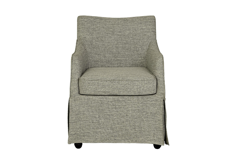Zagarise Hidden-Caster Skirted Upholstered Dining Chair, front view