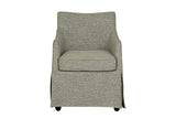 Zagarise Hidden-Caster Skirted Upholstered Dining Chair, front view