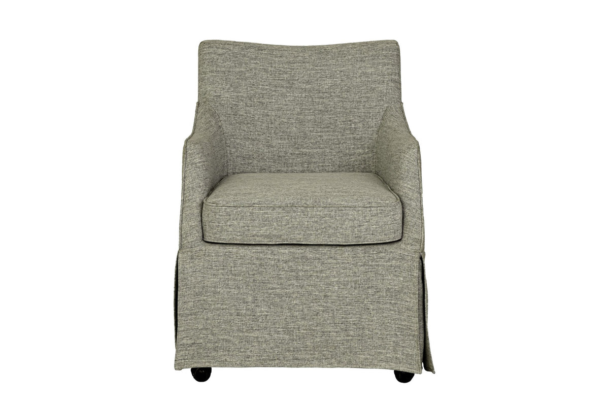 Zagarise Hidden-Caster Skirted Upholstered Dining Chair, front view