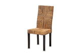 Zambrone Woven Natural Fiber Parsons Dining Chair on a white background