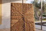 Close-up of the Zambrone Woven Natural Fiber Parsons Dining Chair: envelope