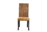 Zambrone Woven Natural Fiber Parsons Dining Chair, front view
