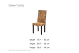 Zambrone Woven Natural Fiber Parsons Dining Chair dimensions