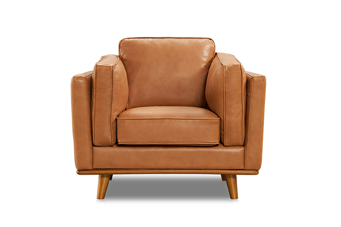 Valencia Artisan Leather Accent Chair, Cognac Color