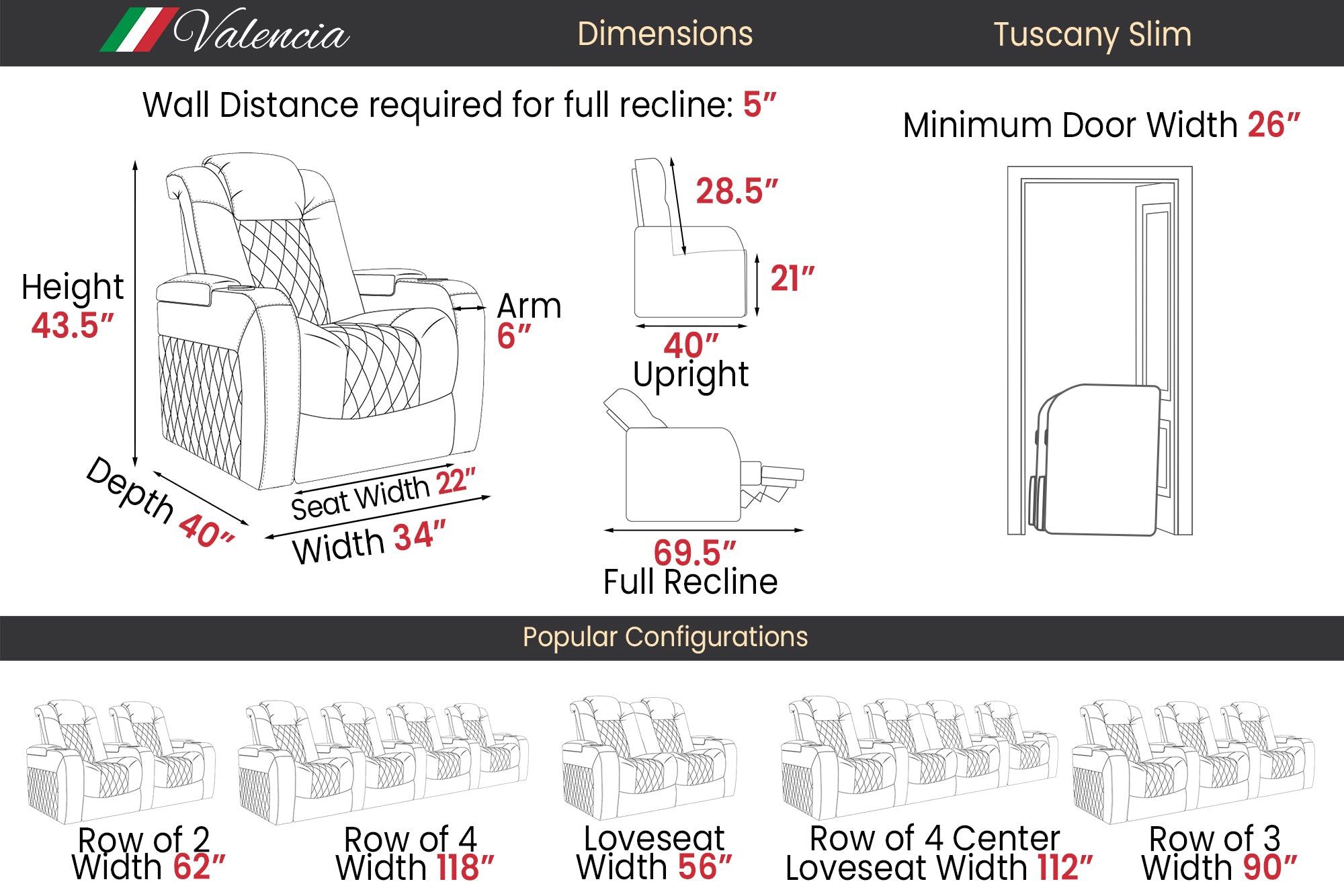 Slim store theater seating